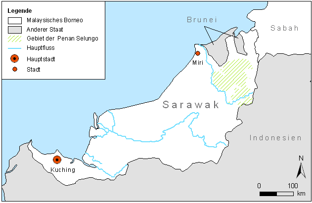 Karte Borneo